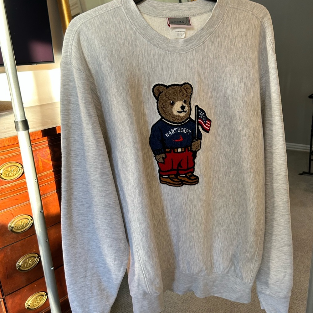 Gray Bear Logo Crewneck Sweater